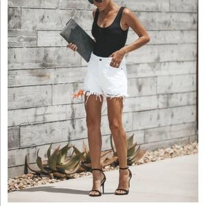 Vici distressed white shorts